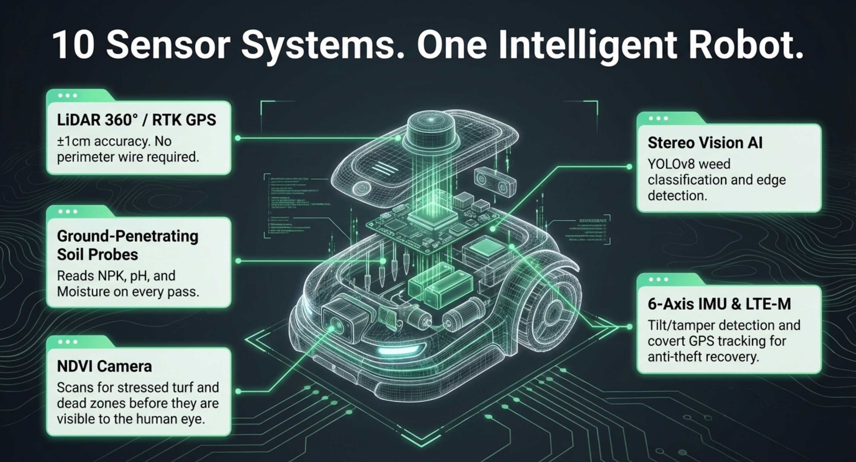 10 sensor systems one intelligent robot — LawnSentinel hardware explained