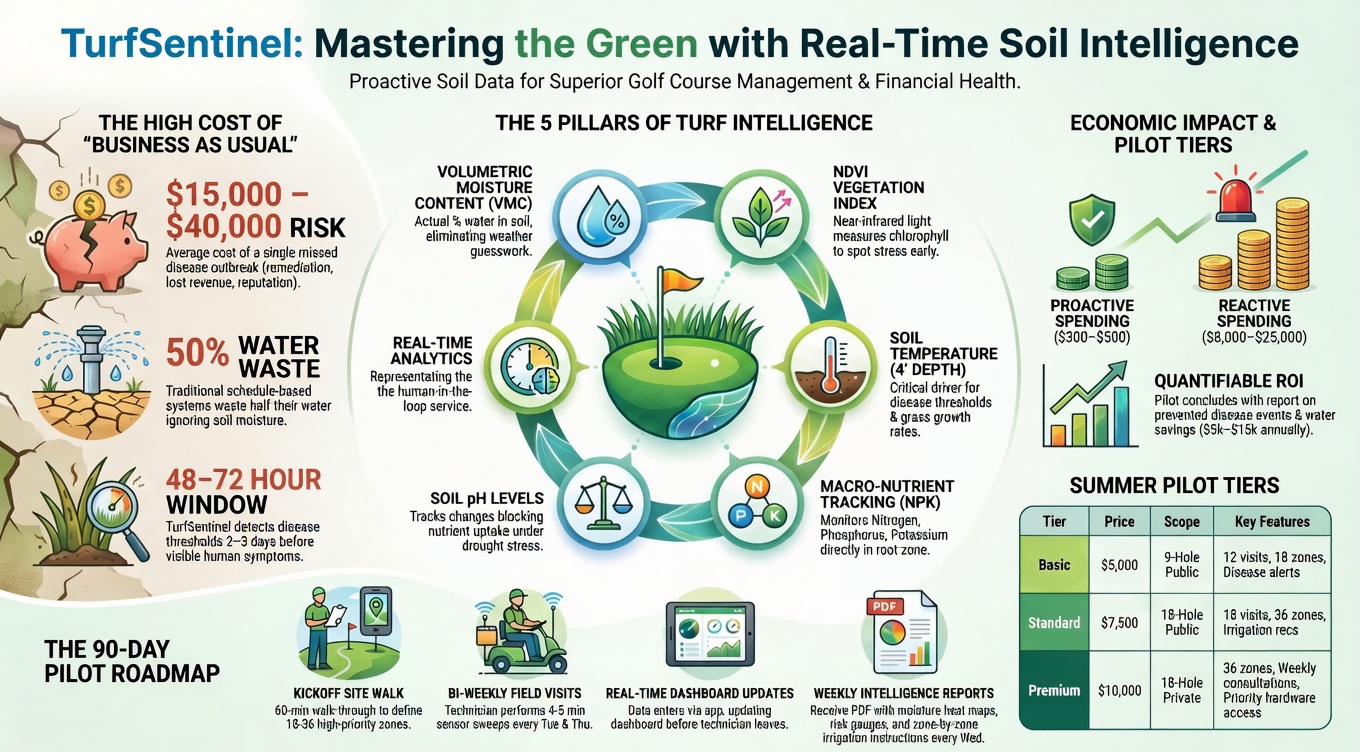 TurfSentinel 90-Day Agronomic Intelligence Pilot Program infographic